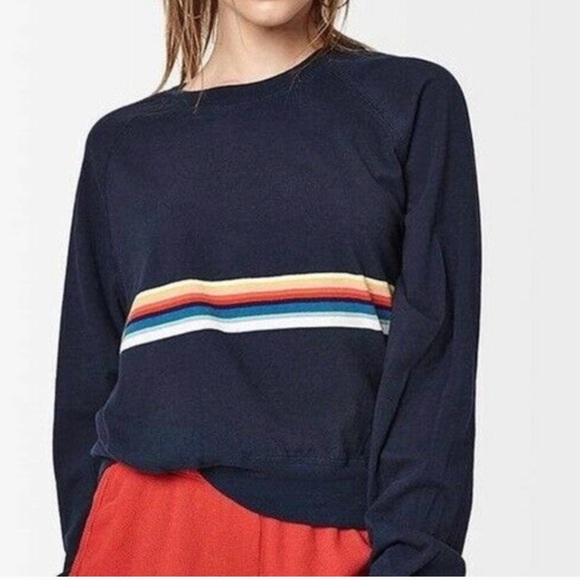 Brandy Melville John Galt Navy Rainbow Top - Picture 2 of 10